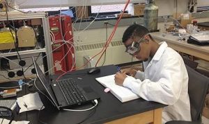 Student in lab