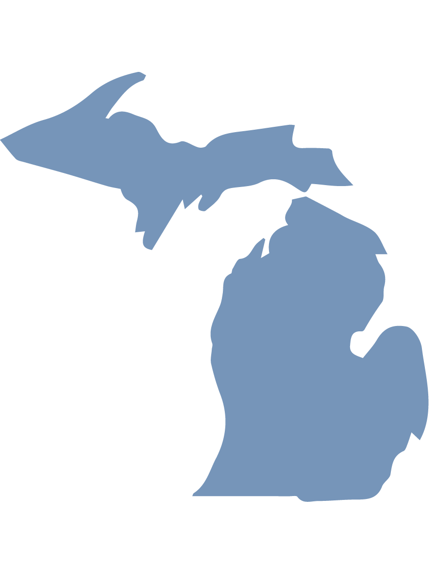 Clipart of the state of Michigan